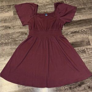 Old Navy Red A-Line Sundress with Flutter Sleeves